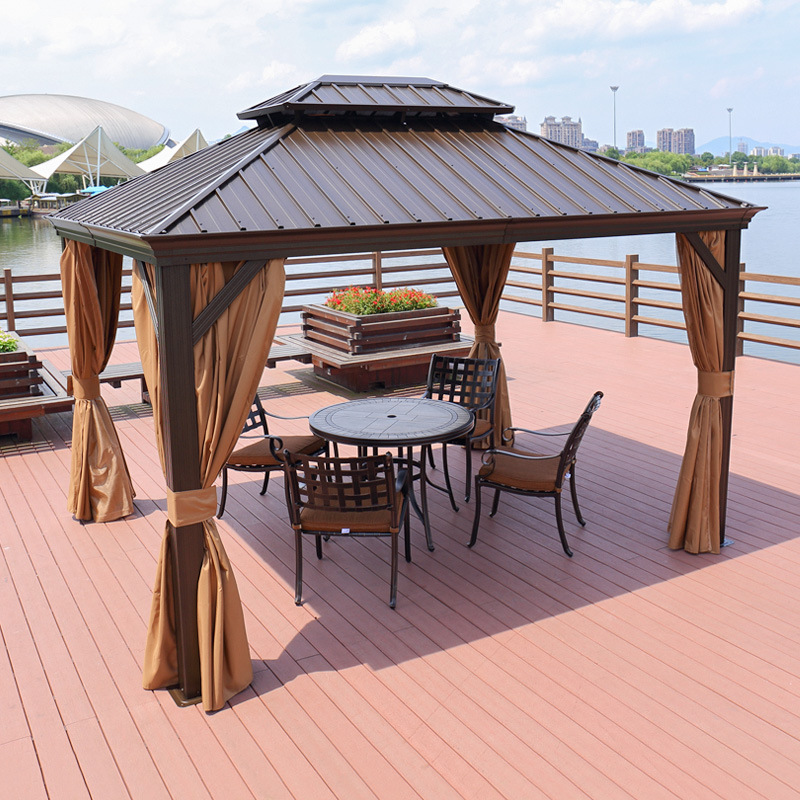 户外铝合金庭院凉亭农家乐室外房别墅花园镀锌遮阳棚凉棚露天亭子