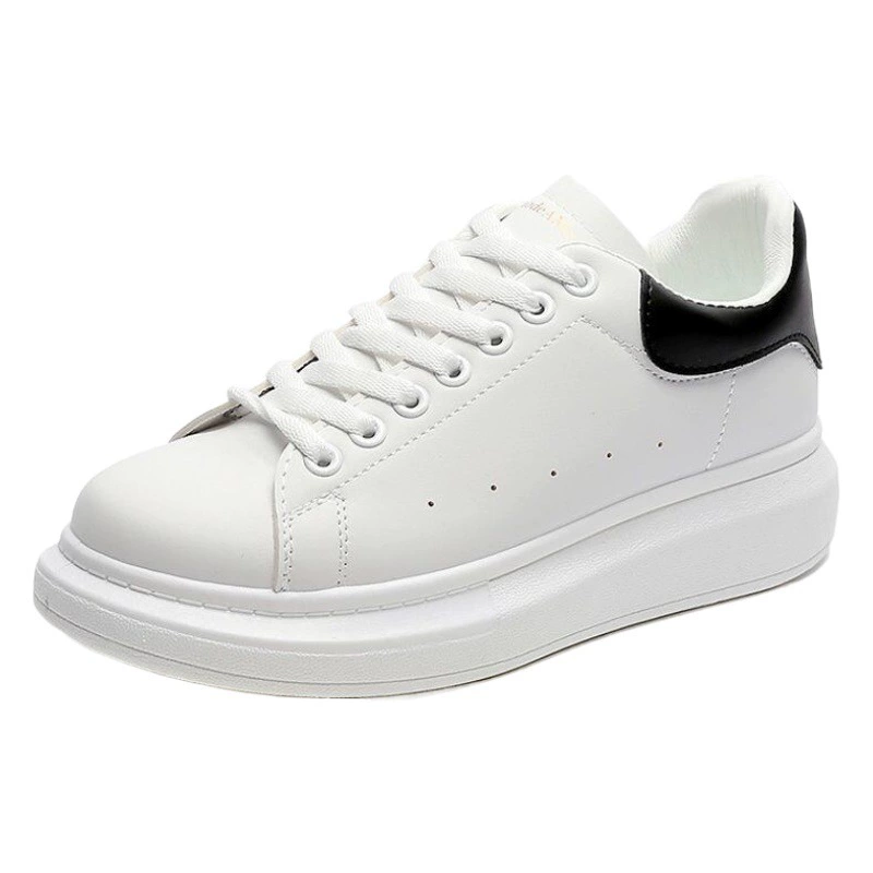 Белые туфли для мужчин и женщин из искусственной кожи в одном стиле, высокая версия, универсальные туфли 2024, новые кроссовки на толстой подошве, увеличивающие рост, обувь для ленивых