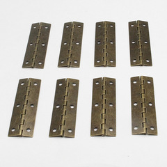 Hinge packaging hardware hinge, tinplate hinge, bronze 6-hole wooden box fastener, long