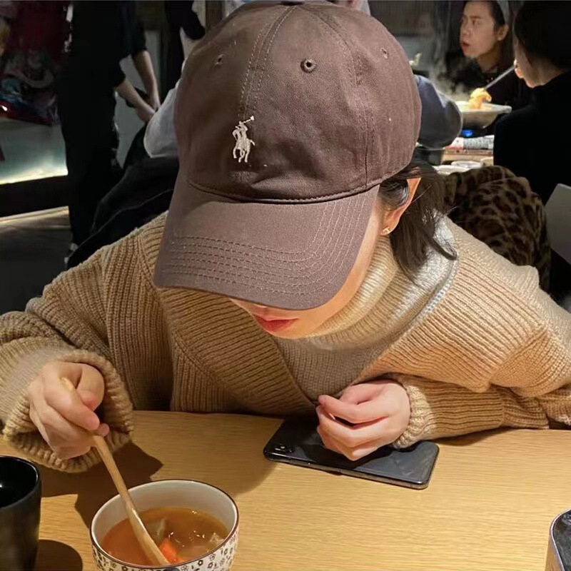 Golf Polo Pony Sun Protection Baseball Cap for Women, Soft Top, Coffee Color, Ins Style, Curved Brim, Korean Version, Summer, Men