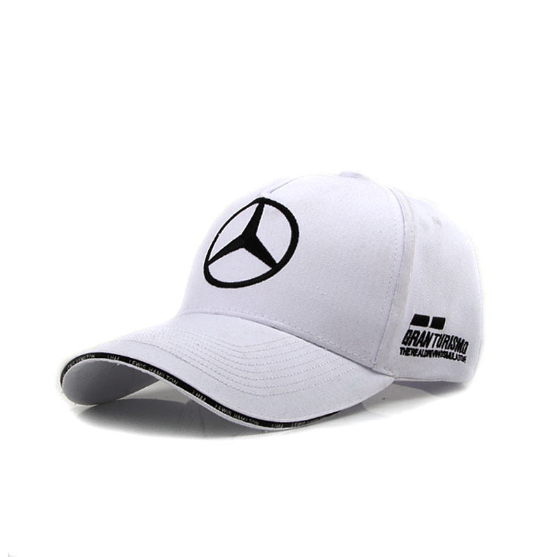 thumbnail image 1 of Nueva gorra de béisbol bordada con logo de coche gorra de coche Mercedes Mercedes gorra con visera gorra publicitaria blanca, 1 of 2