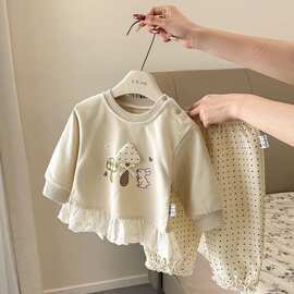 婴儿衣服女宝宝春装卫衣卫裤套装超萌洋气一岁春秋冬两件套外出服