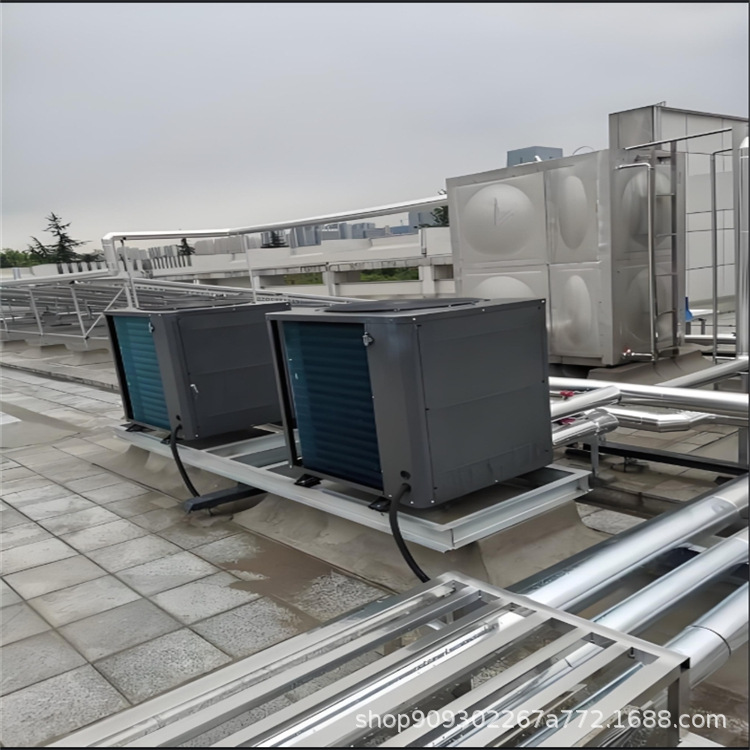 大型商用工厂空气能热水器工程 学校空气源热水机组安装