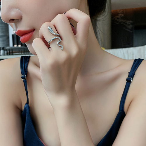 Snake Design Ring for Women, Unique and Personal Style, Open Finger Ring, Light Luxury, Influencer Style, Instagram Trendy, Cute