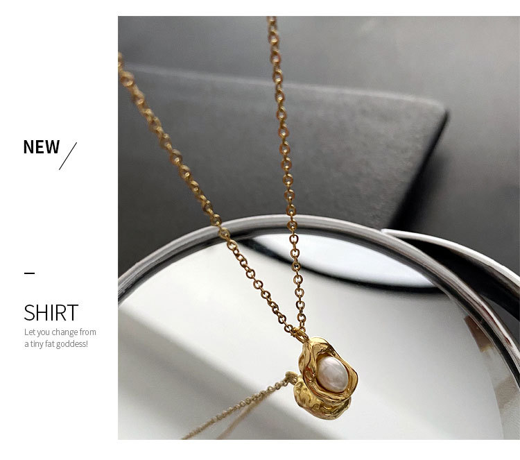 Date Occasion 304 Stainless Steel, Imitation Pearl Material Elegant Geometric Titanium Steel Plating Pearl Necklaces