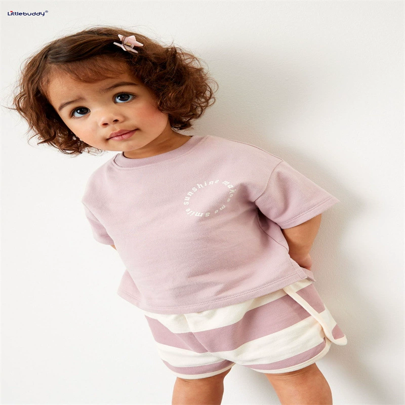 Детский комплект, европейский стиль, с коротким рукавом, 2–7 лет