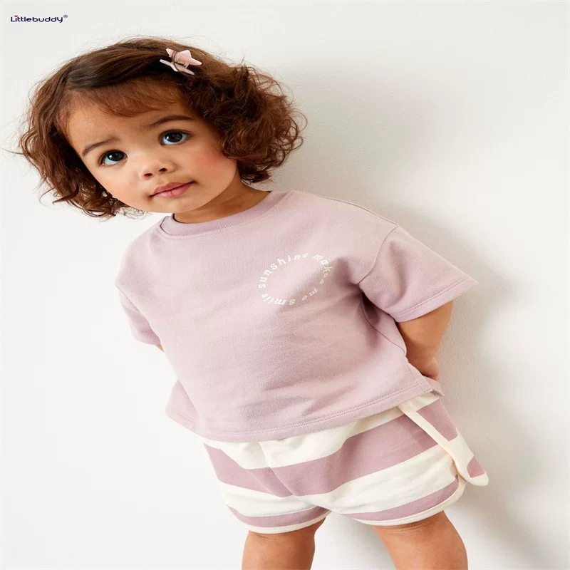 Детский комплект, европейский стиль, с коротким рукавом, 2–7 лет