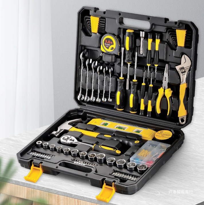 Household toolbox suit daily maintenance hardware wrench screwdriver pliers universal full set of family combination