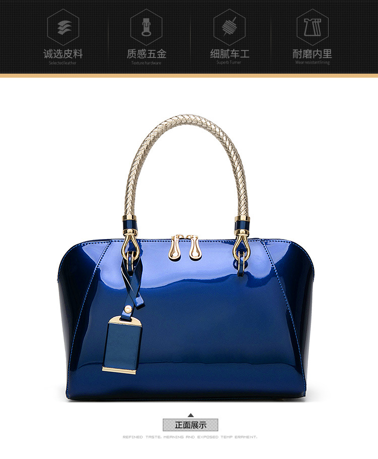 fashion shiny patent leather oneshoulder handbagspicture12
