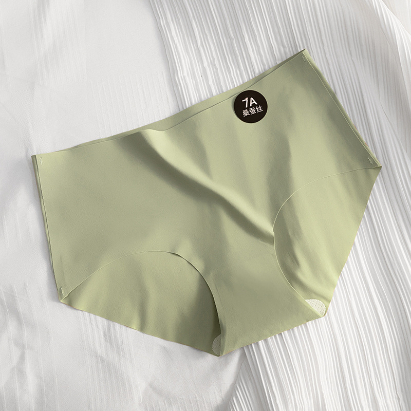 アイスシルクシームレスヨガフィットネスショーツ レディース 裾が締め付けない三角パンツ 7A桑蚕糸 抗菌 スポーツ 通気性ショーツ