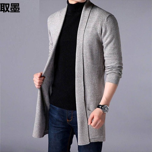 Men's Knit Cardigan Sweater, Men's Outerwear, Youth Korean Style, Long-Sleeve, Personality Cape Coat, Men's Clothing