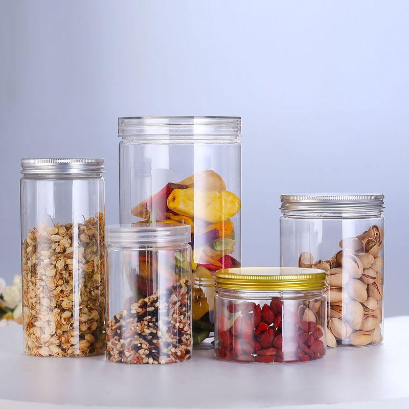ペット密封プラスチック缶メーカー卸売食品ラウンド缶クリスタル蓋ナッツ缶フラワーティー缶スナック缶|undefined