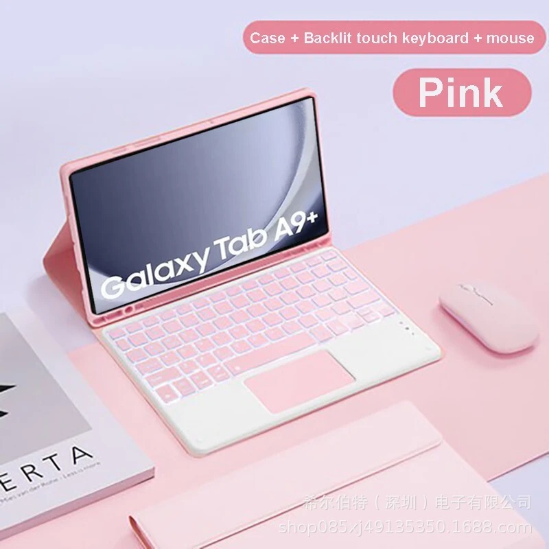 Samsung TabS109FE+Lite タブレット保護ケース A11+ Bluetooth バックライトキーボード磁気レザーケース S11 に適しています。|undefined