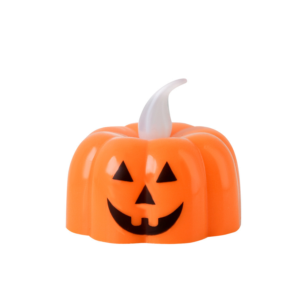 Halloween pequeña lámpara de calabaza ojo triángulo tela de araña patrón de vela lámpara de escritorio decoración de decoración de decoración de props