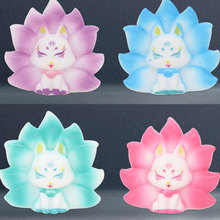 搪胶款国风九尾狐卡通玩偶儿童玩具生日蛋糕烘焙装饰配件桌面摆件