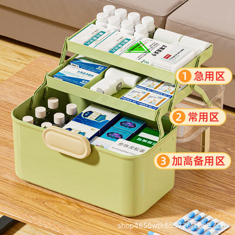 薬箱家庭用薬物収納箱美術生工具箱大容量薬品薬箱医薬箱|undefined