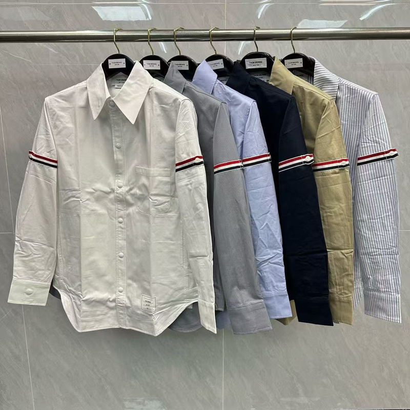 Factory Direct Tb Double-Sleeve Webbing Jacket Shirt Casual Versatile Unisex Long-Sleeve Jacket Top Coat