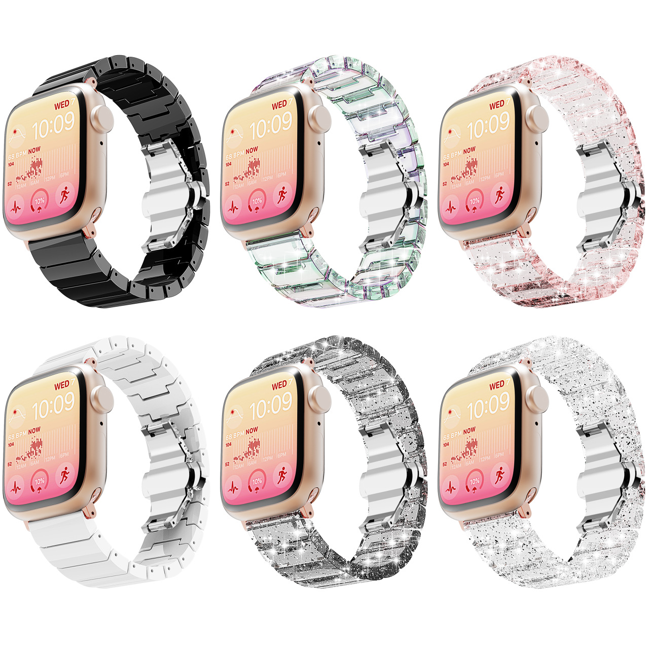 For Apple applewatchS10 Watch with Ladder SE3 Glitter Strap Ultra3 Apple Colorful Strap