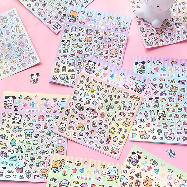 Sending Message Guru Garden Notes Sticker Adhesive Flash Film Sticker Cute Cartoon Handbook Goo Card Decoration 6