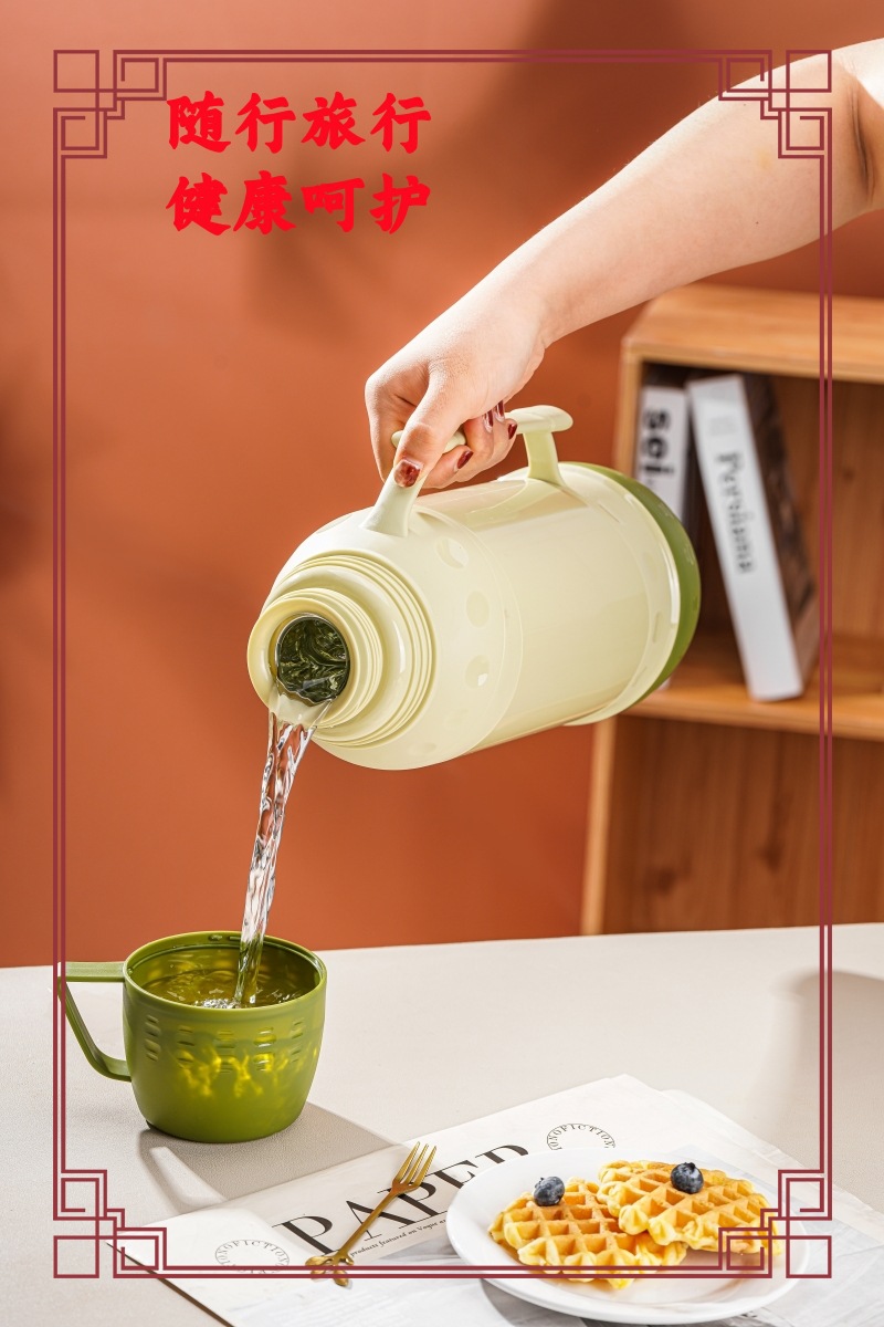 Botella de aislamiento personalizada con logotipo impreso en vidrio, recipiente de agua de aislamiento doméstico, botella de aislamiento de gran capacidad, regalos de tetera caliente