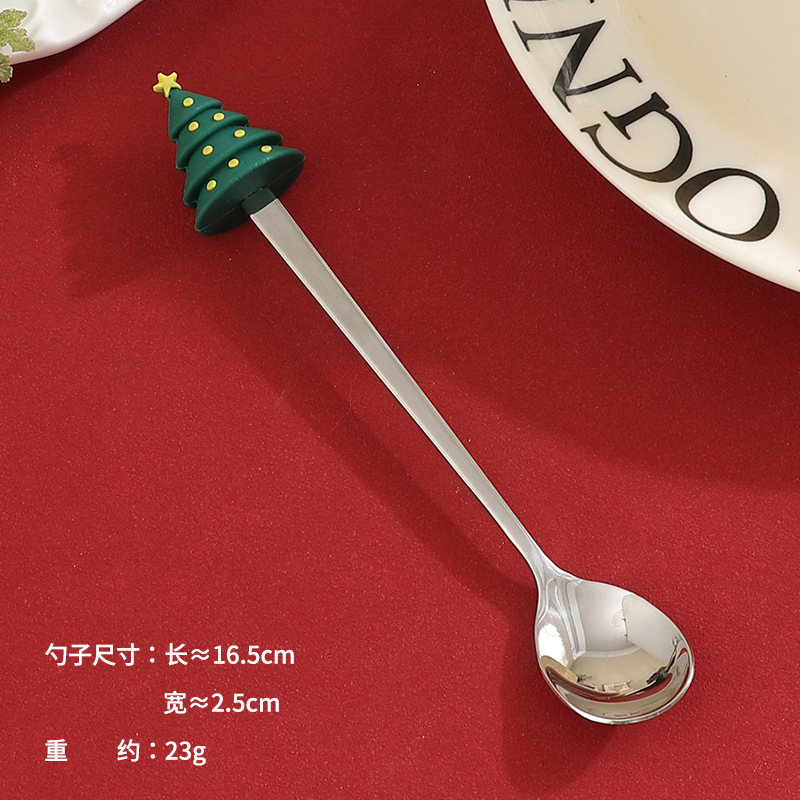 国境を越えた対外貿易304ステンレスクリスマス公仔フォークスプーンセットコーヒーもちスイーツ漫画ギフトボックス食器|undefined