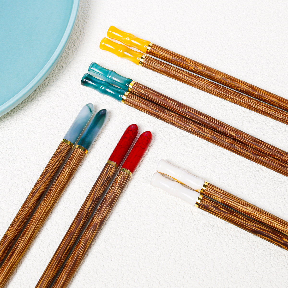 Palillos de madera de ala de pollo, palillos de madera maciza para el hogar, sin pintura, sin cera, comida, una persona, palillos, imitación, jade, regalos, palillos al por mayor