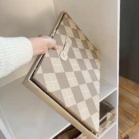 G8A学生宿舍零食书本收纳箱衣柜衣服储物箱可折叠带盖防尘玄关收