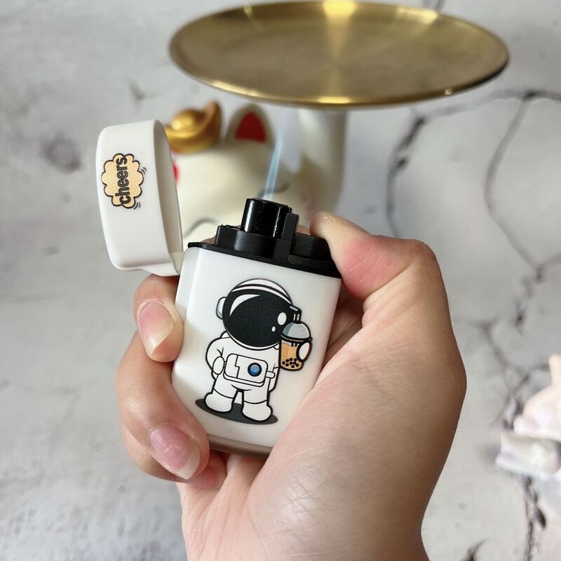 New Windproof Lighter Inflatable Flip Blue Flame Super Durable Creative Internet Celebrant Personality Cute High Color Value
