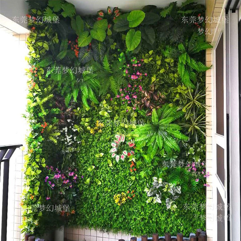 Flor artificial creativa Pared de césped decorativo interior planta verde techo artificial pared de fondo fábrica al por mayor Pared de Planta artificial