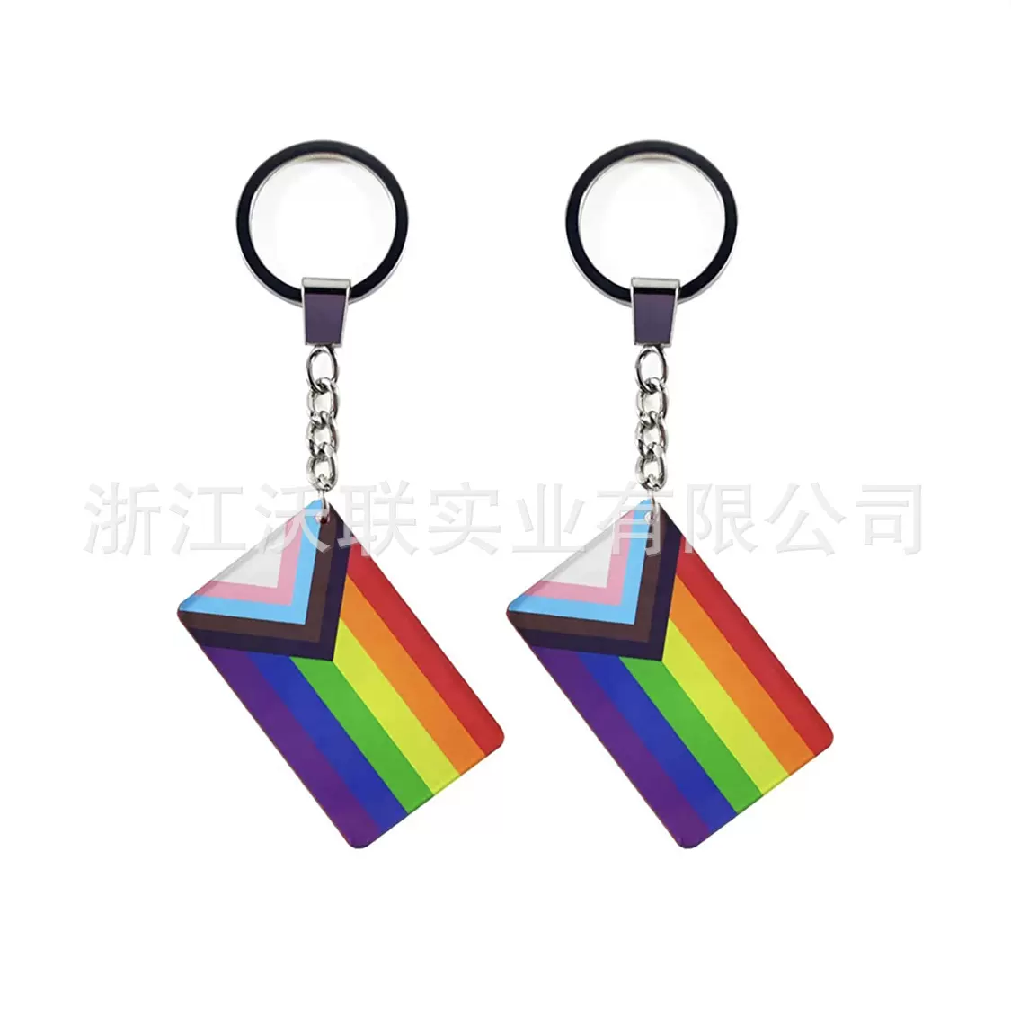 外贸北美洲车牌照钥匙链装饰品铝牌滴塑胶双面圈扣加拿大礼品国旗