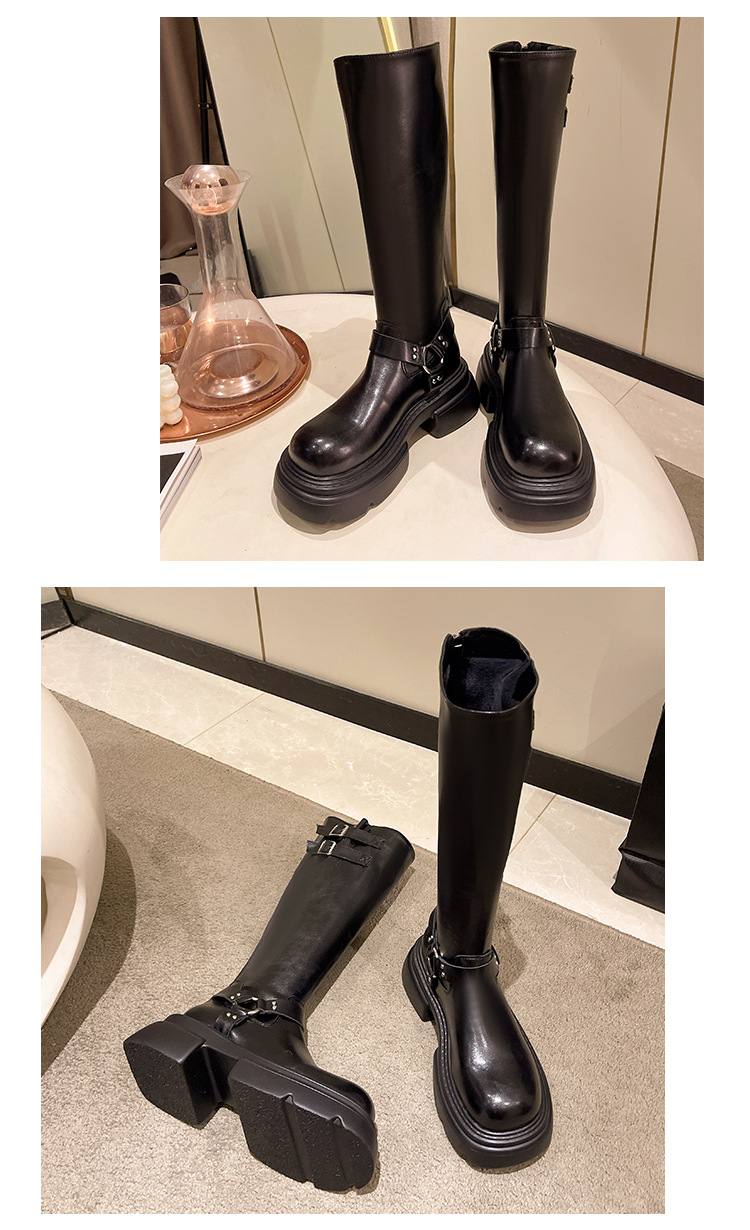 Talpă groasă, versatilă, cu tub lung pentru femei, în toamna anului 2024, cu o senzație de înaltă calitate. Statură mică, creștere în înălțime,_voghion.com