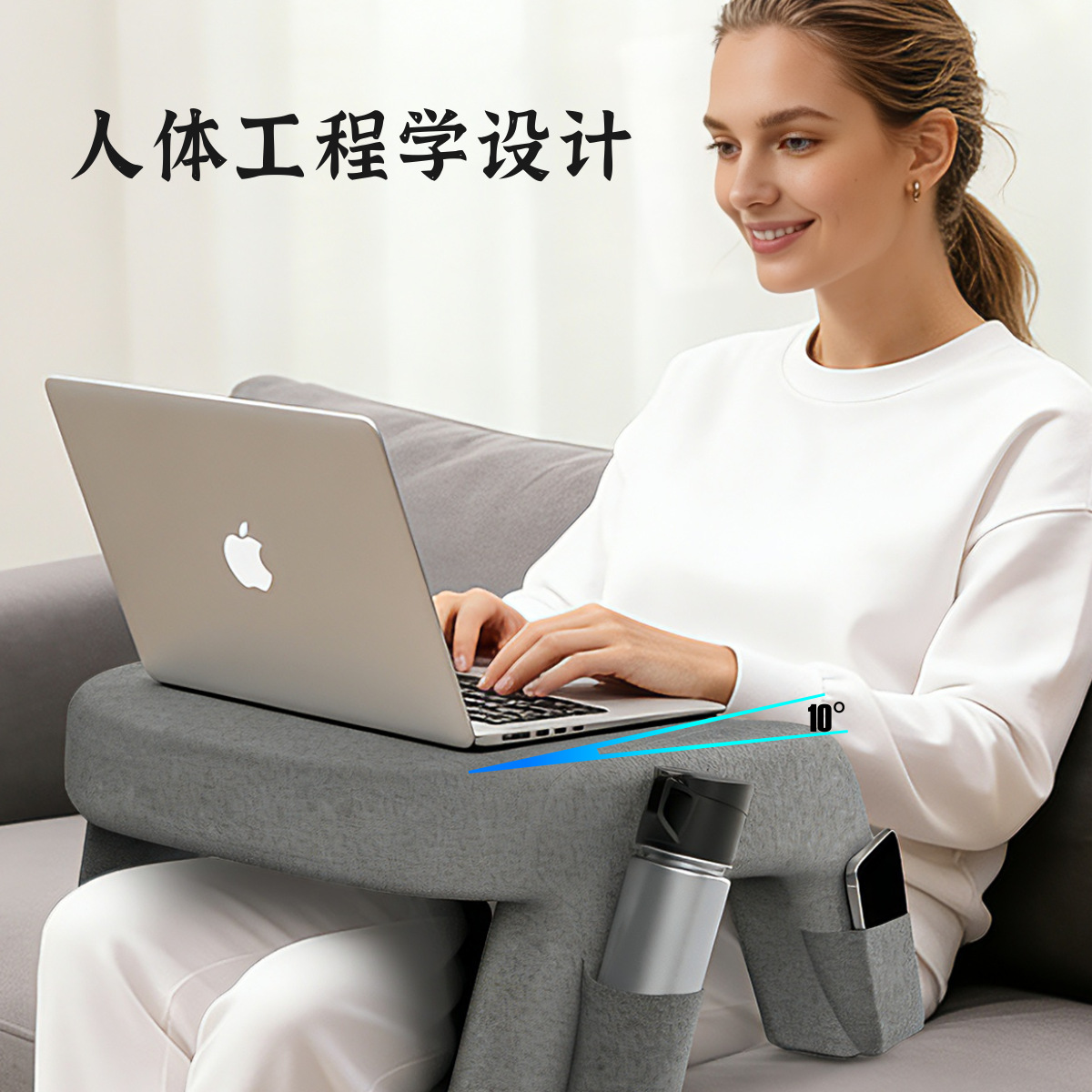 跨境新款懒人床上阅读枕游戏枕收纳记忆棉膝上看书办公桌枕头神器