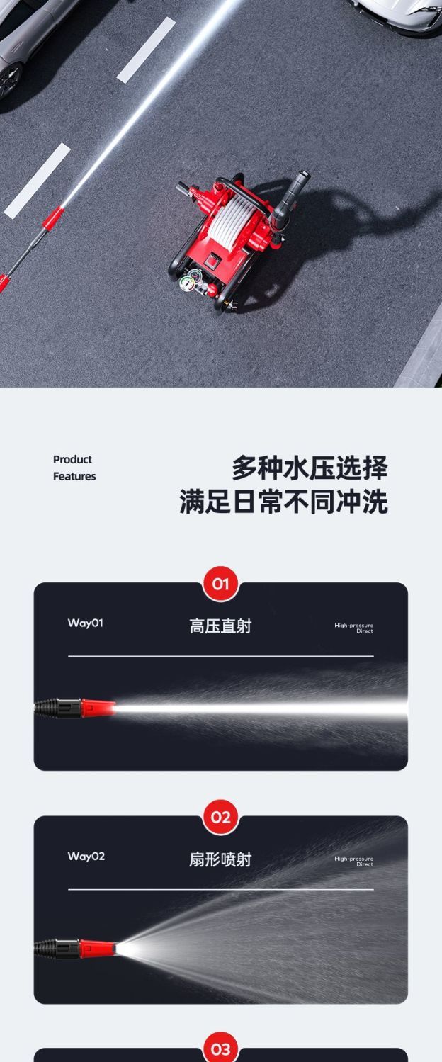 Delixi Car Washing Machine, a Household 220V High-Pressure Water Gun with High Power, New Model Pump, Portable and Powerful for Cleaning Surfaces