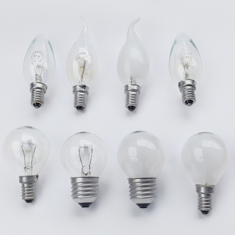 lámpara incandescente filamento de tungsteno atenuable esmerilado lámpara de tornillo de vela transparente