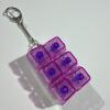 Double row six buttons-transparent shell-purple cap