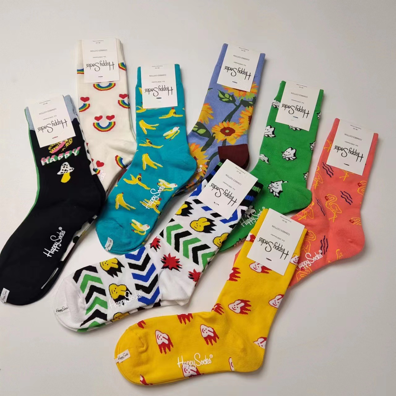 2025d New High-Quality Happy Women's Fun Swedish Cotton Mid-Calf Couple Trendy Socks_voghion.com