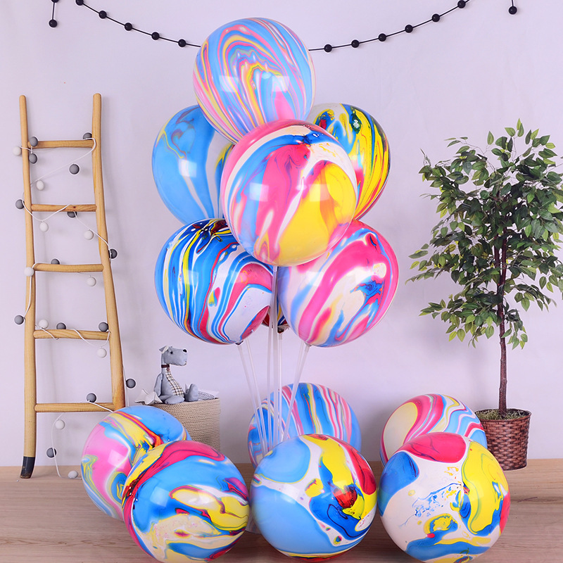 Transfronterizo al por mayor de 10 pulgadas 2,2G ágata colorido nube globo decoración de la boda globo Arco Iris ágata globo nube globo