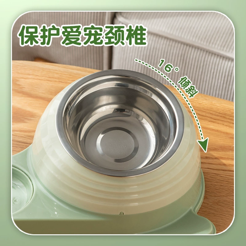 New Snail‑shaped cat bowl Slow‑eating bowl Pets Drinking water, cat food double bowl anti‑boost water and grain