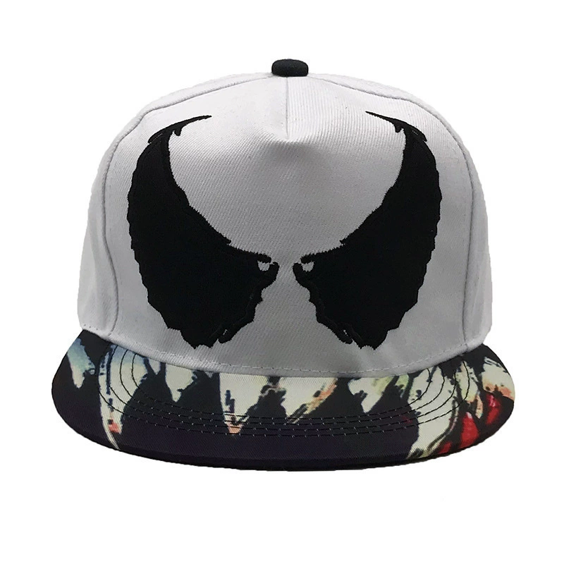 Baseball Cap Hip-Hop Embroidered Adjustable Snapback, Two Colors (Black / White)
