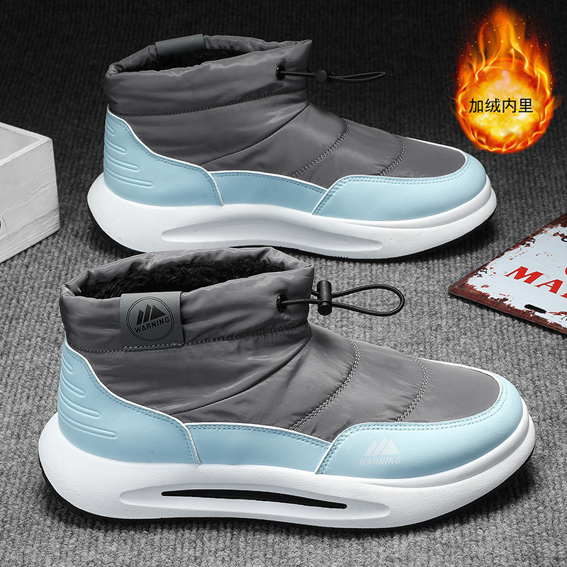 Botas de nieve para hombre 2024 invierno más terciopelo cálido noreste zapatos de algodón alto impermeable antideslizante abajo zapatos de pan para hombre