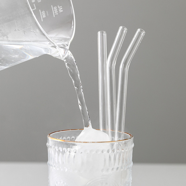 Transparent glass straw