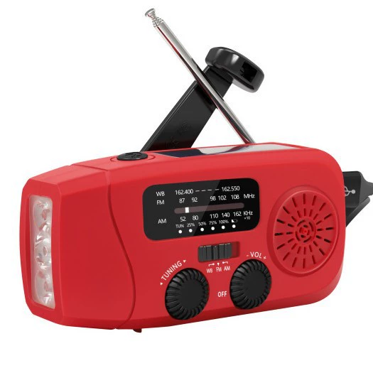 Портативное многофункциональное солнечное радио с фонариком, ручным приводом и функцией SOS