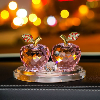 women car perfume ornaments a – Car ornaments - crystal-apple-pink