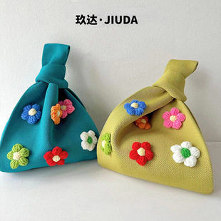 Small square bag ladies handbag knitted bag color small flower Joker shoulder messenger bag hand bag vest bag wholesale