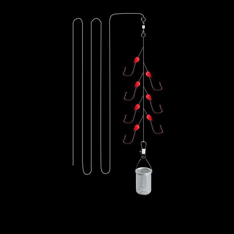 Grupo de línea de gancho de cuerda de barra blanca, grupo de gancho de oro de siete estrellas, grupo de gancho de oro de luz blanca, gancho de jaula de gancho de barra blanca, fábrica de gancho de pesca especial