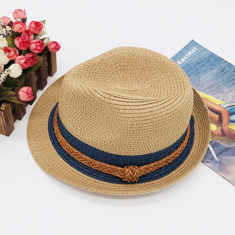 2023 Autumn Korean Style Small Hat for Men and Women, Sunshade, Sun Protection, Beach Vacation, British Jazz, Grass Hat