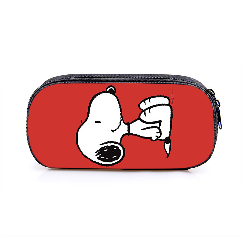 Nuevo Snoopy transfronterizo bolsas de lápiz de gran capacidad creativas caja de papelería de dibujos animados de alto valor de la cara caja de lápiz para estudiantes de primaria