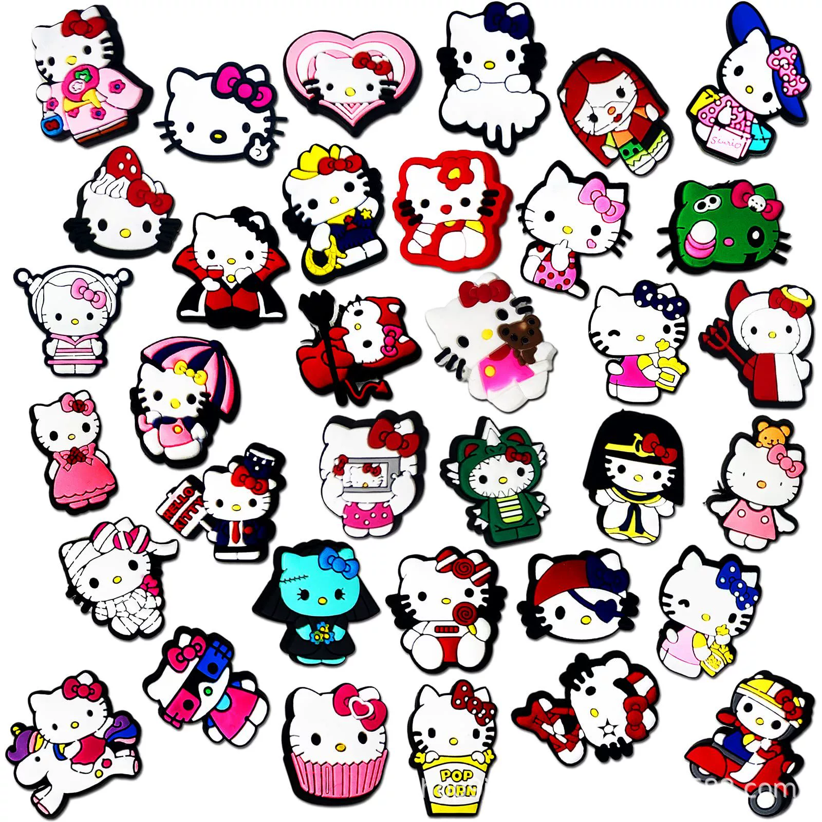 Removable accessory Hello Kitty figure charms, multi-design (30+), lightweight 0.0206 kg