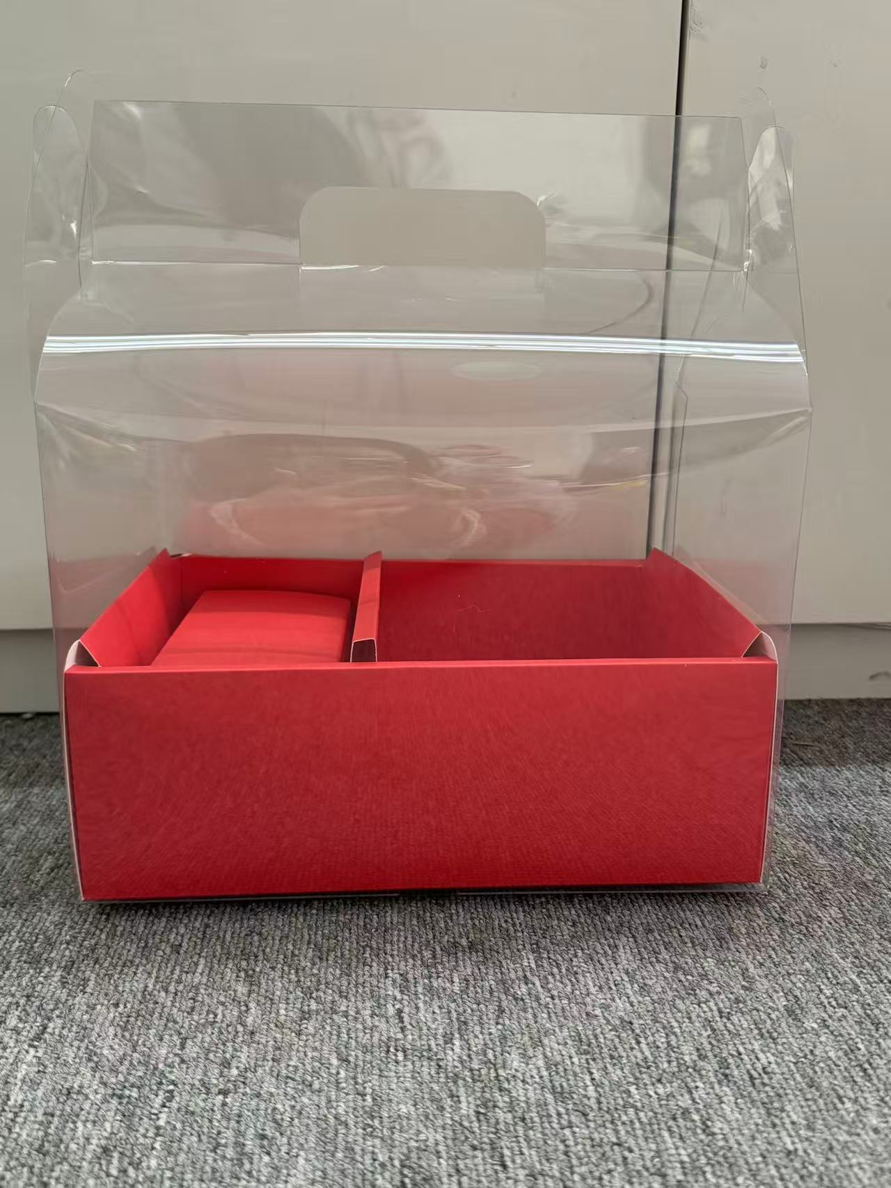 Yixing transparente PVC caja portátil de pastel de flores recubierto caja de regalo de frutas impermeables caja de embalaje de pastel