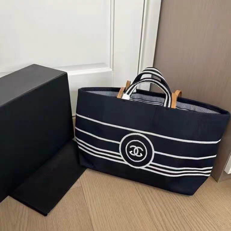 Chanel-Style Bags, High-End Designer Beach Bags, Large Capacity Bags, Women's Denim Canvas Bags, Shopping Bags, Trendy Crossbody Bags